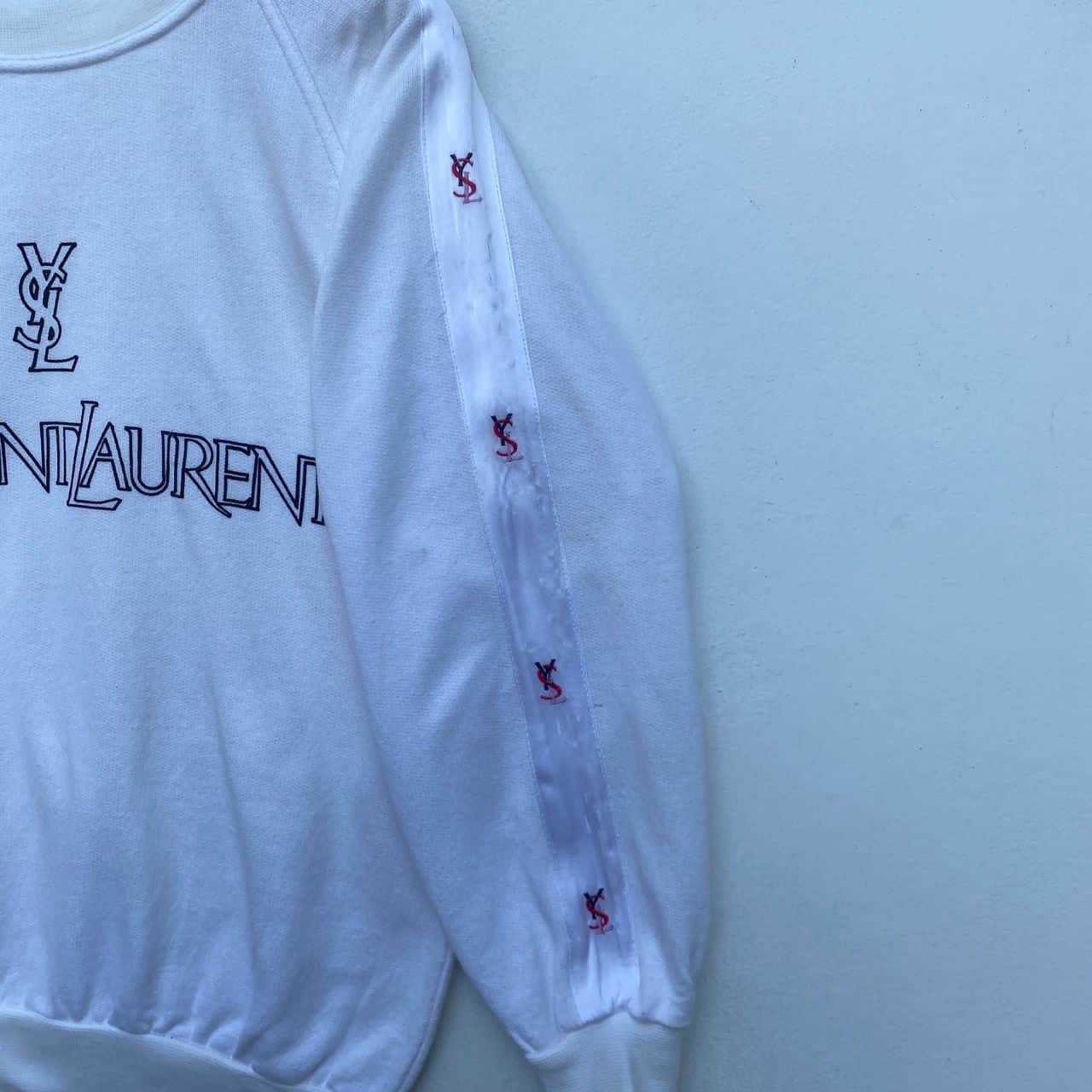 希少　vintage YVES SAINT LAURENTロゴ スウェット L Authentic Yves Saint Laurent Vintage YSL Logo Sweatshirt