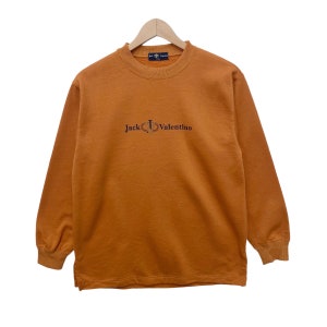 Vintage JACK VALENTINO Sweatshirt Sweater Pullover Jumper Medium Size Crew Neck Long Sleeve Swag Shirt Vtg 90s Italy