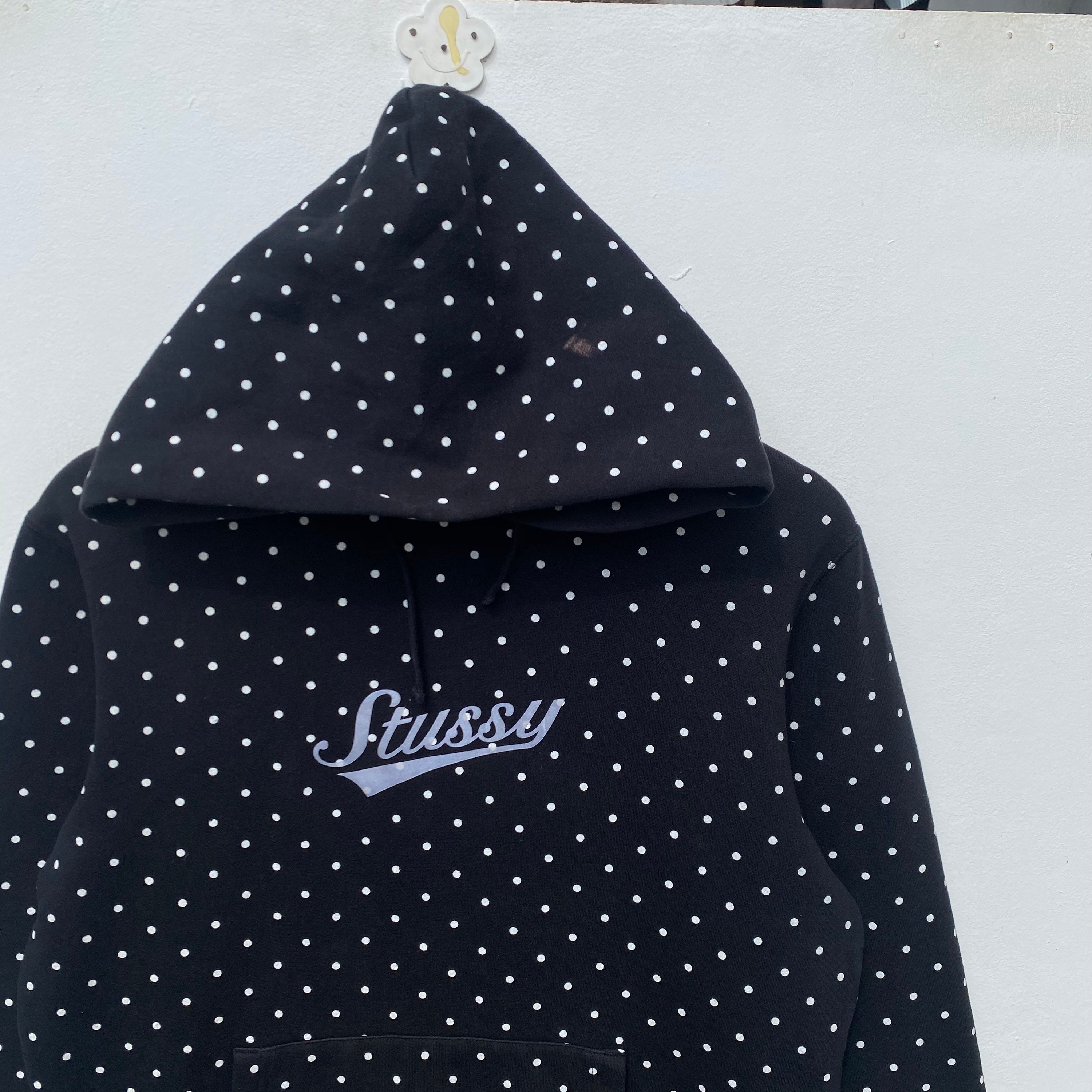 STUSSY Hoodie Sweater Polkadot Black Colour Sweater Pullover
