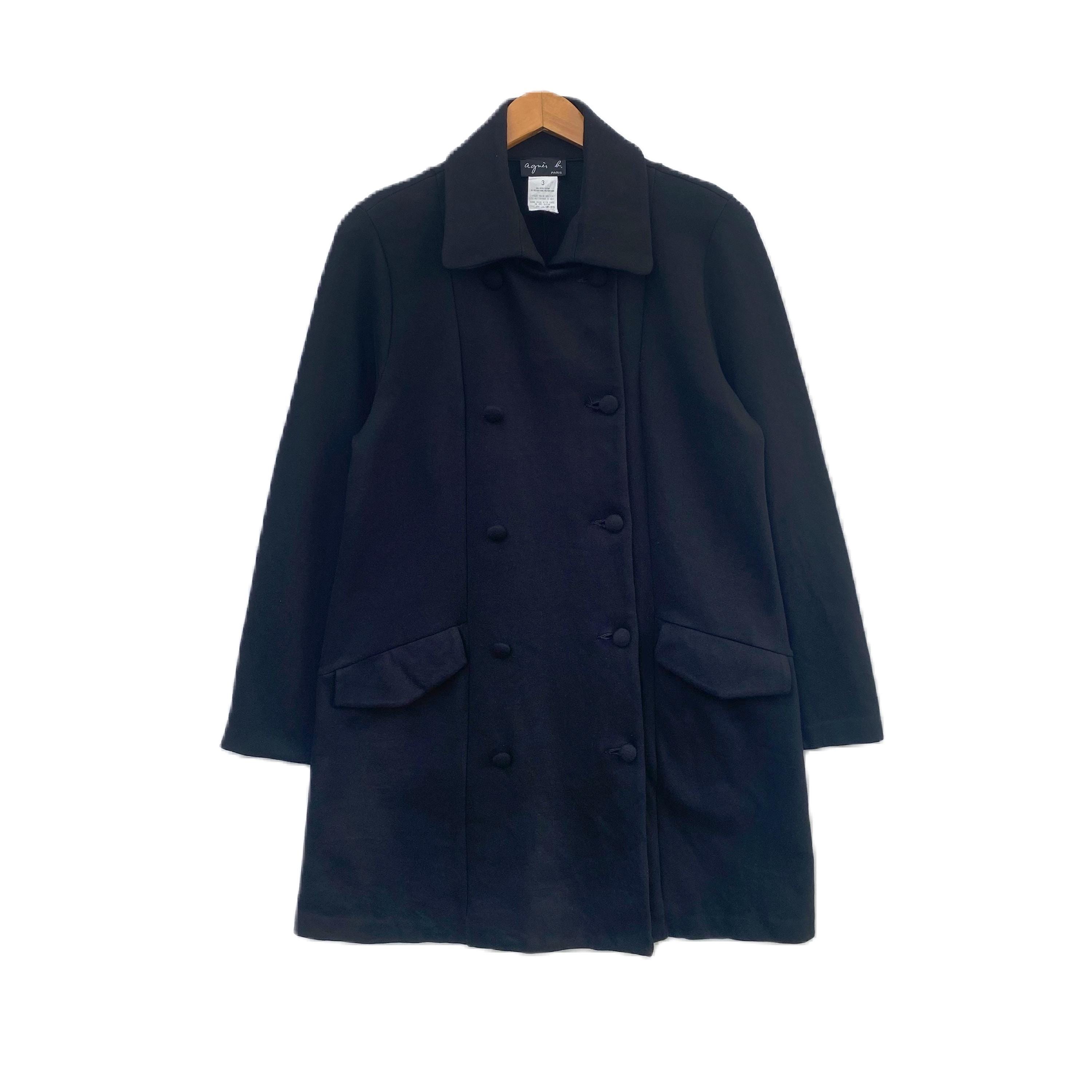 Vintage AGNES B Paris Trench Coat Double Breasted Jacket Size 3