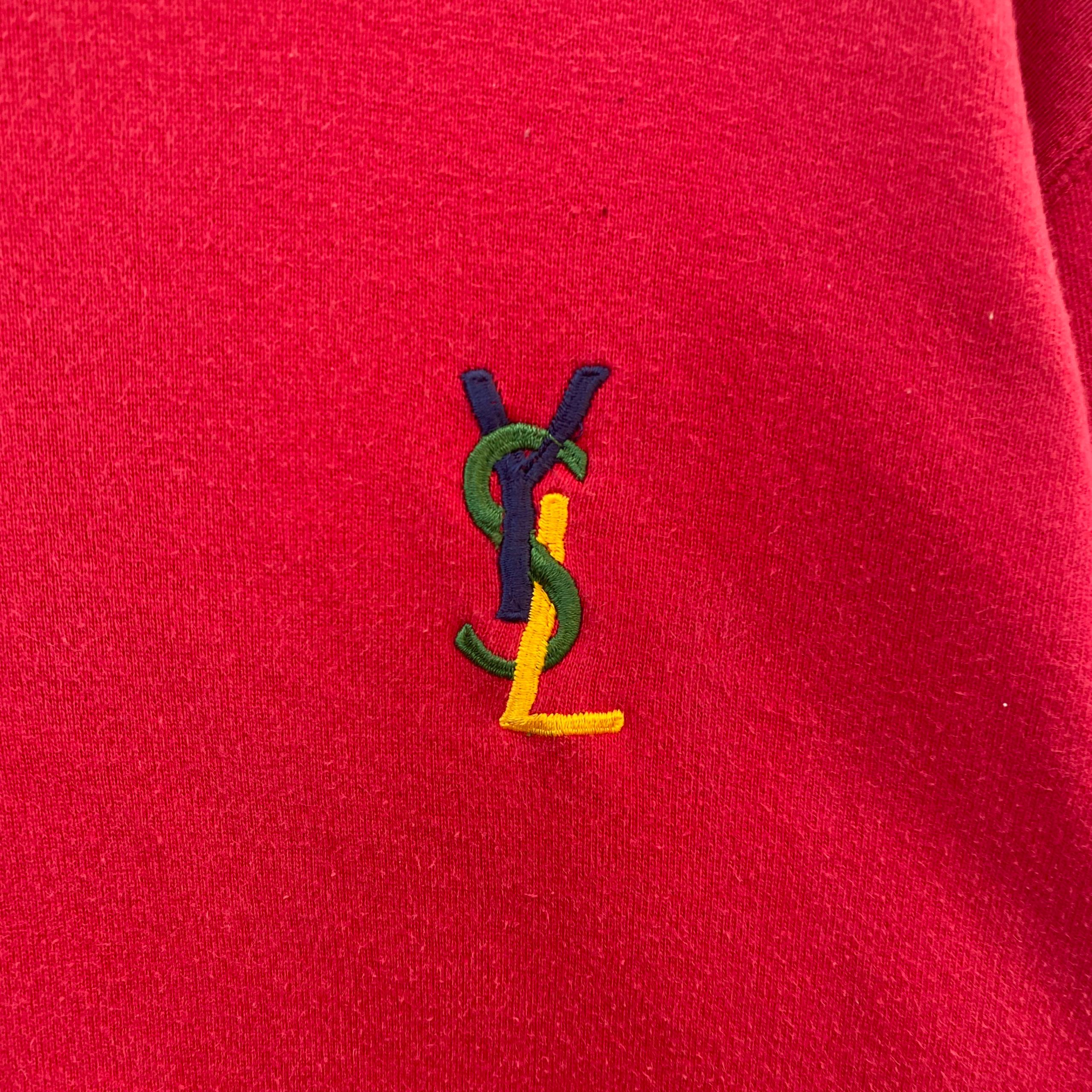 Vintage YVES SAINT LAURENT Sweatshirt Sweater Embroidery Small 