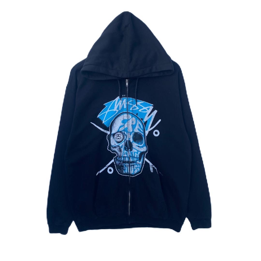 リ*ダ様 90年代 Old Stussy CREW Skull Sword Ri T Shirt Vintage