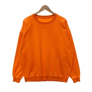 Plain Orange Sweatshirt Sweater Pullover Jumper Shirt Extra Large Size Crew Neck Long Sleeve