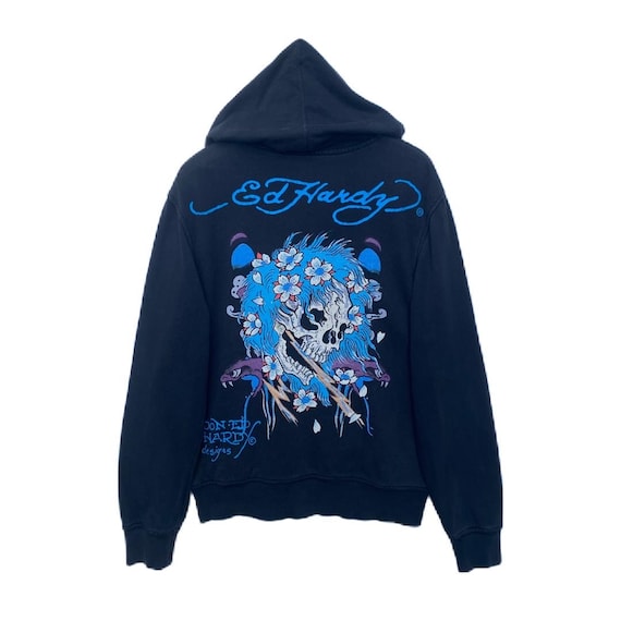 Don Ed Hardy スカジャン Don Ed Hardy Men Graphic Full Zip Jacket Sweatshirt Black
