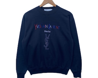Vintage YVES SAINT LAURENT Sweatshirt Sweater Embroidery
