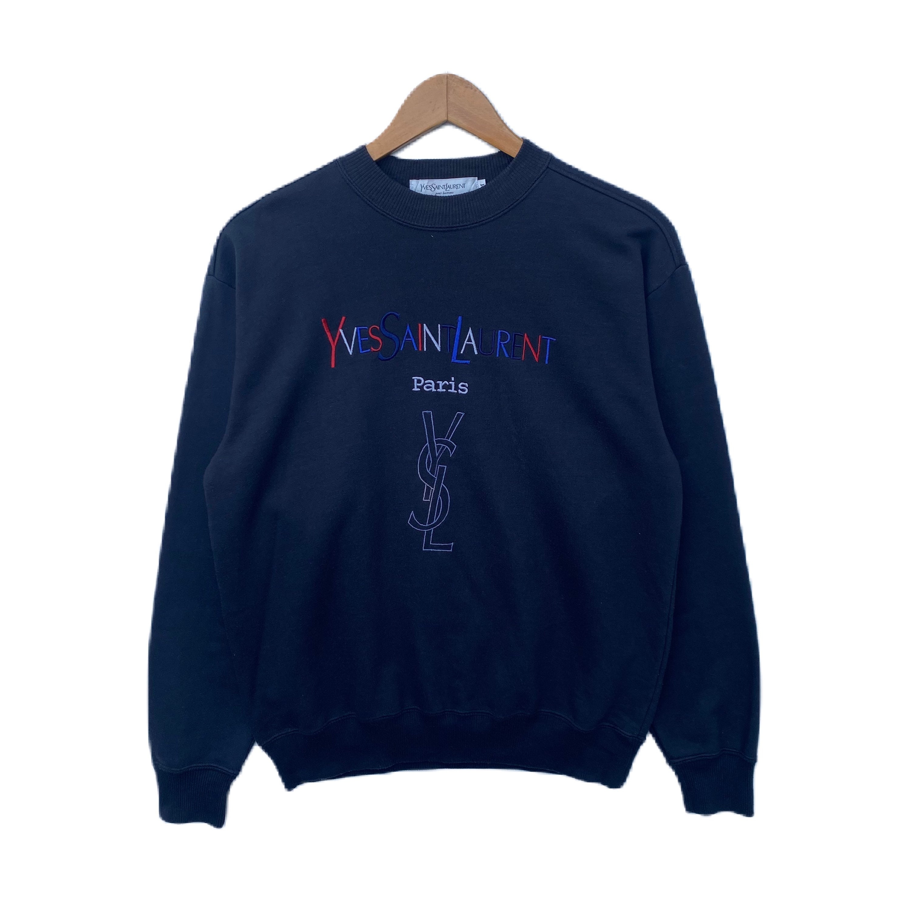 Vintage YVES SAINT LAURENT Sweatshirt Sweater Embroidery Vintage YVES SAINT LAURENT Sweatshirt Sweater Embroidery