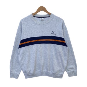 Vintage HEAD Sweatshirt Sweater Crewneck Pullover Jumper Shirt 90s Vtg Gray Colour Medium Size Long Sleeve