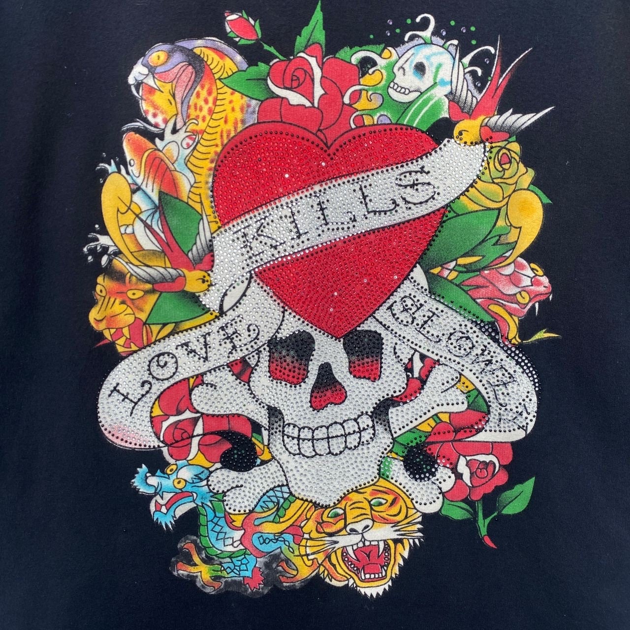Don ED HARDY パーカー 厚手 セーター プルオーバー レディース 