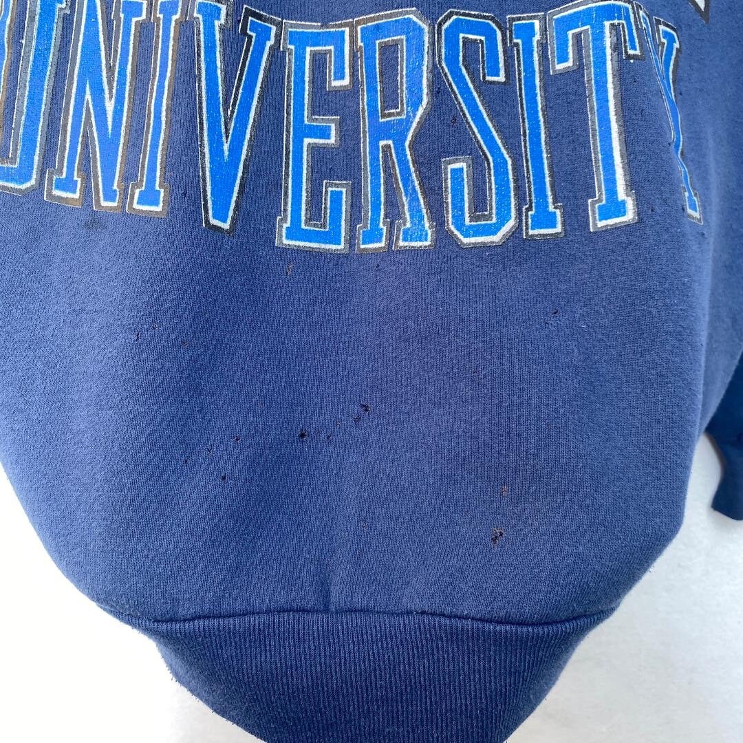Sweat à Capuche Vintage Duke University Années 80 - Taille M - Blanc, Style évasé Rétro