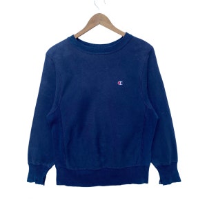 Zniszczona bluza z kapturem CHAMPION Vintage, sweter w spranym kolorze, sweter typu pullover, hip-hopowa, swagowa koszula z małym okrągłym dekoltem