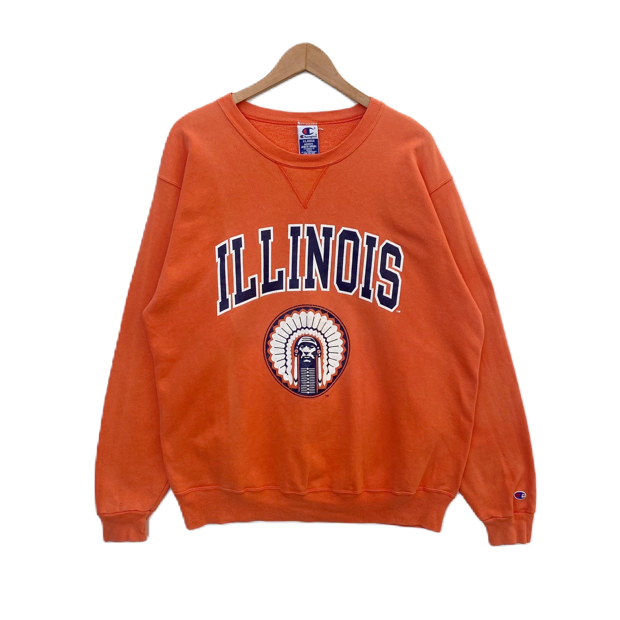 Vintage ILLINOIS Sweatshirt Sweater Pullover Jumper Long Sleeve 