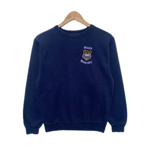 OXFORD UNIVERSITY Sweatshirt Sweater Long Sleeve Dark Blue Colour Shirt Extra Small Size Streetwear Sportswear Embroidery Logo
