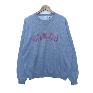 Vintage Carolina Sweatshirt Trui Pullover Jumper Extra groot formaat lange mouw Vtg Universiteit jaren '90 Grijze kleur Usa State Mj Soffe
