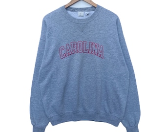 Vintage Carolina Sweatshirt Sweater Pullover Jumper Extra Large Size Long Sleeve Vtg University 90s Gray Colour Usa State Mj Soffe