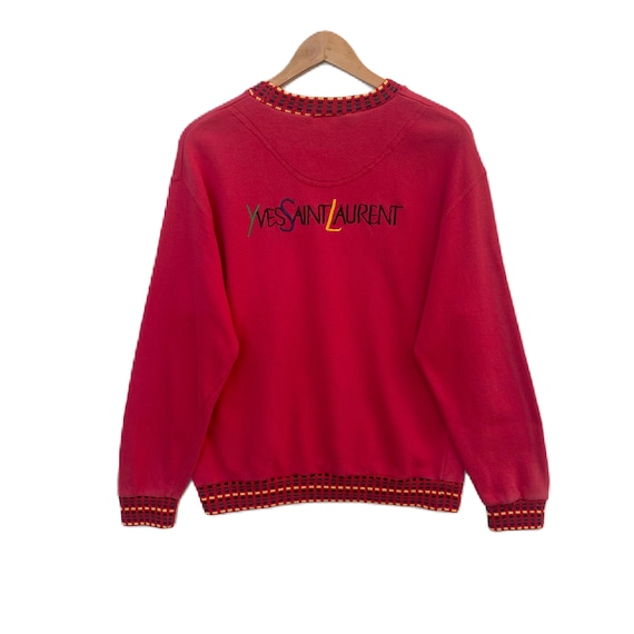 Vintage YVES SAINT LAURENT Sweatshirt Sweater Embroidery Small