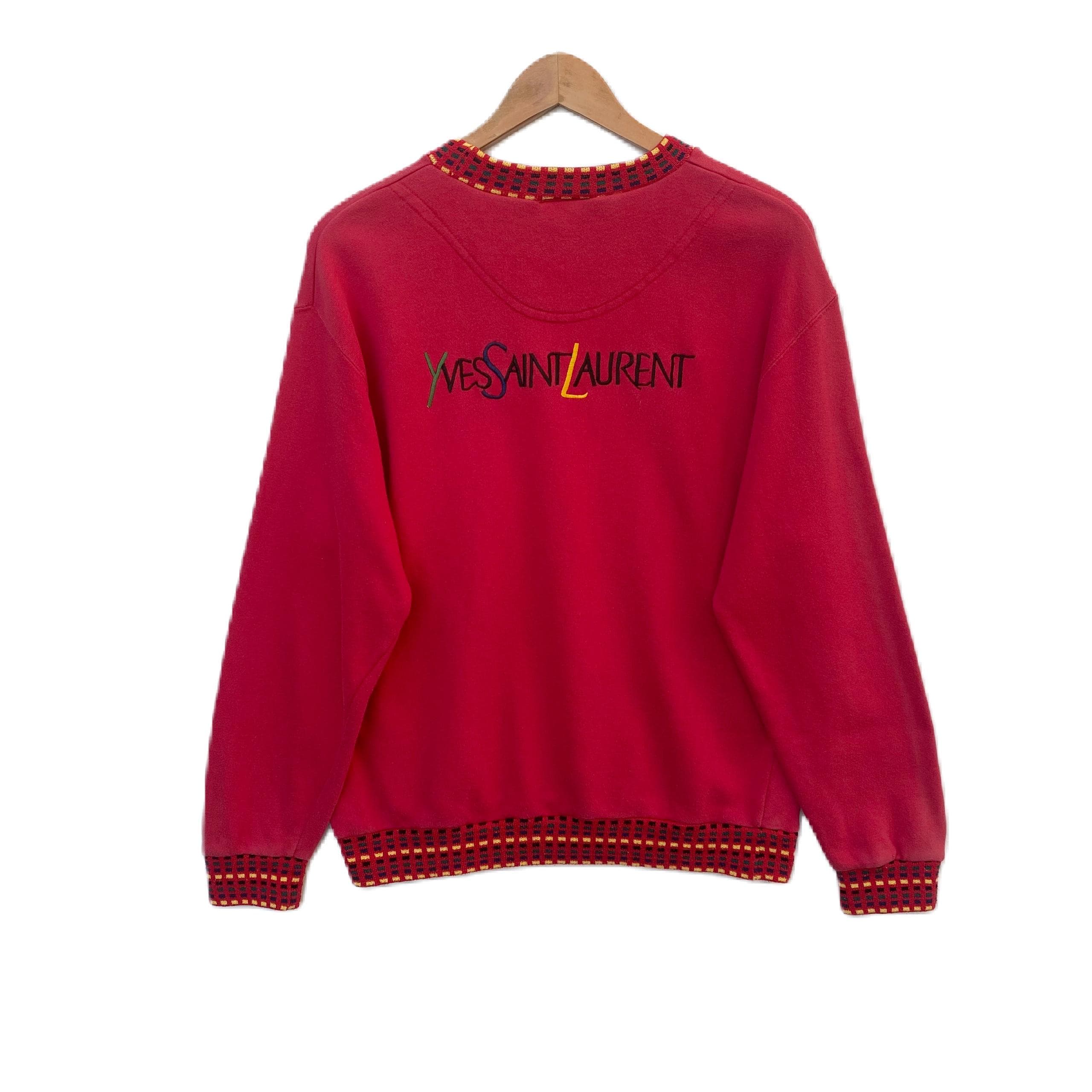Vintage YVES SAINT LAURENT Sweatshirt Sweater Embroidery Small