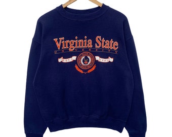 Vintage VIRGINIA STATE UNIVERSITY Sweatshirt Sweater Pullover Jumper Long Sleeve Crew Neck Shirt Vtg 90s Large Size College Usa
