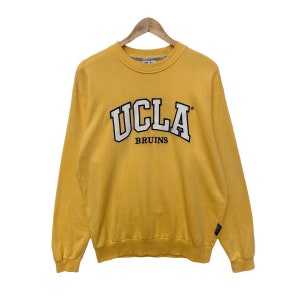 Vintage UCLA Bruins University Of California Sweatshirt Sweater Pullover Jumper Long Sleeve Medium Shirt Los Angeles College Yellow Mustard