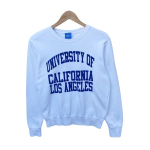Vintage UCLA University Of California Sweatshirt Sweater Pullover Jumper Long Sleeve Small Shirt Los Angeles College White Bruins