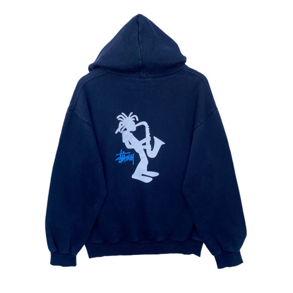 Vintage STUSSY Hoodie Sweater Black 