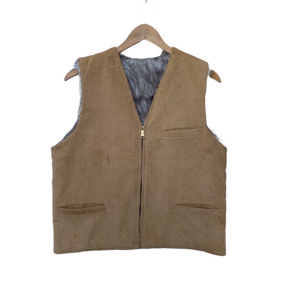 Faux Fur Coat Brown Vest Multi Purpose Equipment Sleeveless Jacket