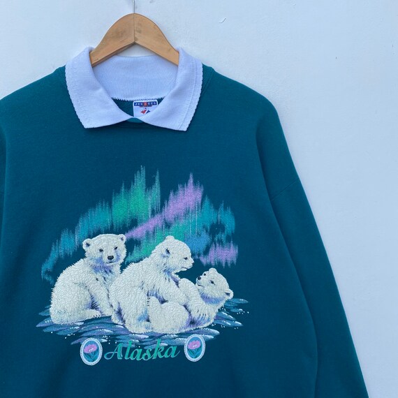 Vintage ALASKA Bear Sweatshirt Sweater Pullover J… - image 3