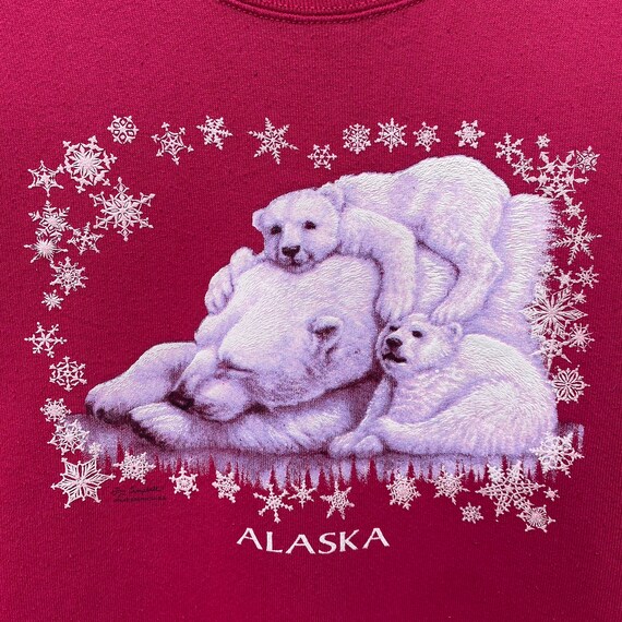 Vintage ALASKA Bear Sweatshirt Sweater Pullover J… - image 5