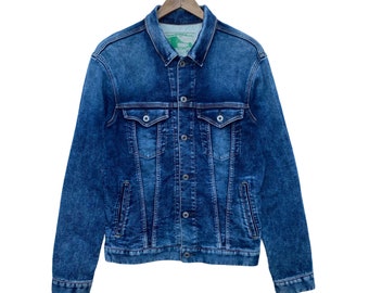 Denim Jacket Sweater Buttons Up Long Sleeve Denim Blue Colour Medium Size Light Jacket Stretchable Fabric