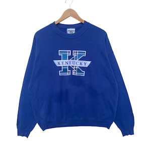 Vintage KENTUCKY State Sweatshirt Extra Large Size Sweater Pullover Jumper Crew Neck Long Sleeve Blue College University Vtg 90s