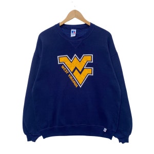 Vintage WEST VIRGINIA Sweatshirt Sweater Pullover Jumper Long Sleeve Tee Shirt 90s Vtg Extra Large Size Crew Neck Streetwear Usa Russell