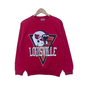 Bluza z kapturem Vintage LOUISVILLE CARDINALS w kolorze czerwonym, odzież sportowa, rozmiar średni, duży, University Football Bowl Subdivision ncaa