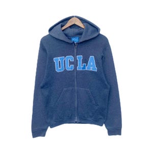 Vintage UCLA Hoodie University Of California Sweatshirt Sweater Pullover Jumper Long Sleeve Medium Size Los Angeles College Bruins Gray