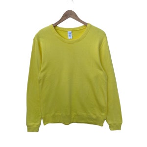 Plain Yellow Sweatshirt Sweater Sweater Pullover Jumper Hip Hop Swag Rap Tee Shirt Medium Size Crew Neck Long Sleeve