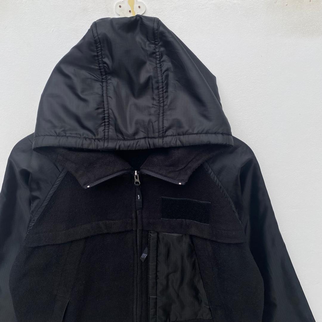 Vintage PPFM Fleece Nylon Hoodie Black Colour Sweater Full Zipper