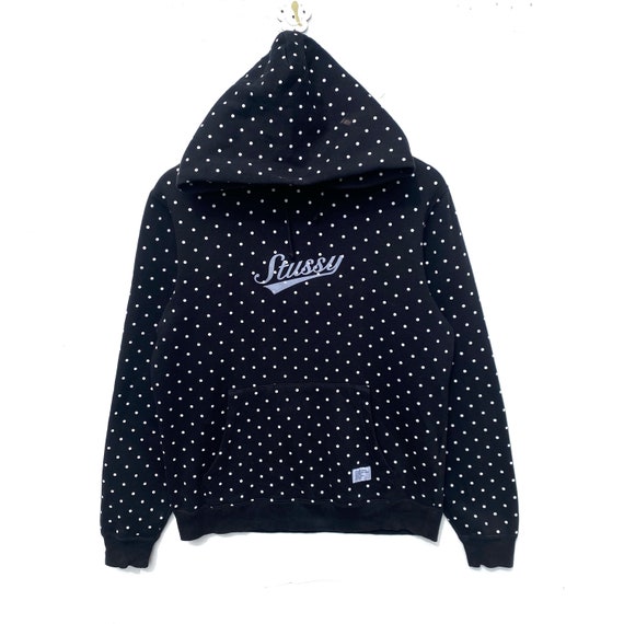 STUSSY Hoodie Sweater Polkadot Black Colour Sweater Pullover