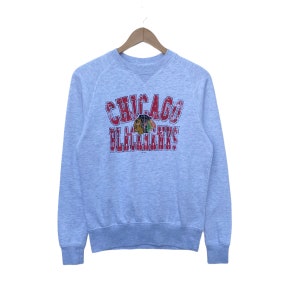 CHICAGO BLACKHAWKS Sweatshirt Sweater Crew Neck Pullover National Hockey League American Small Grey Colour Nhl