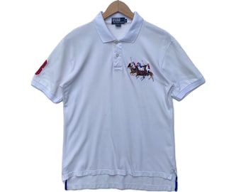 Vintage POLO RALPH LAUREN Small Logo Collared Shirt 90s Vtg White