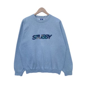 ヴィンテージ STUSSY スウェットシャツ セーター グレーカラー セーター プルオーバー ジャンパー ラージサイズ クルーネック ストリートウェア ドープ カモフラージュ スペルアウト