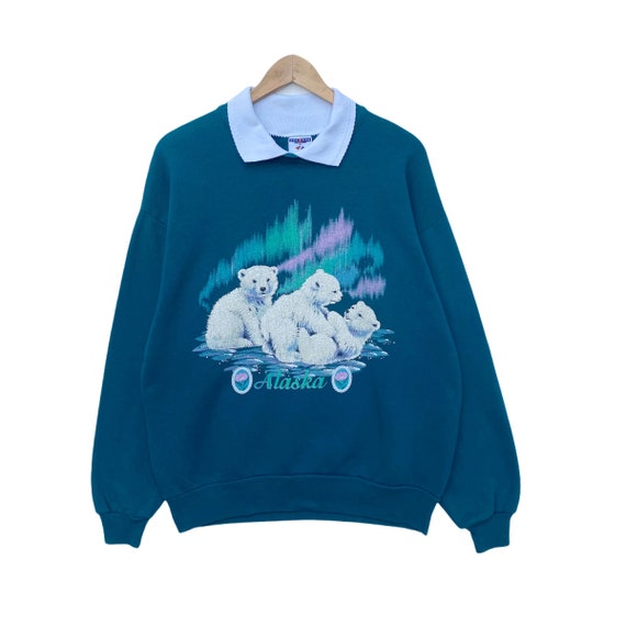 Vintage ALASKA Bear Sweatshirt Sweater Pullover J… - image 1