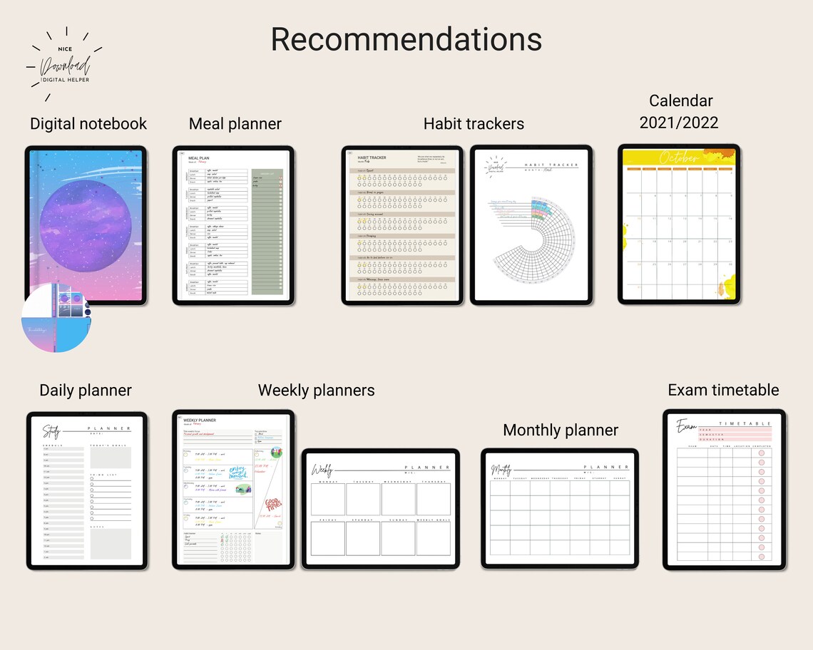 Digital notebook Digital planner Digital Notebook for Etsy