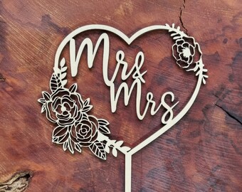 Mr & Mrs Cake Topper Cake Plug Caketopper de boda con corazón