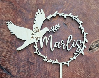 Personalized cake topper for the table with name