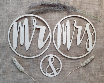 Señales de madera para sillas Mr & Mrs Wedding Wedding Decor