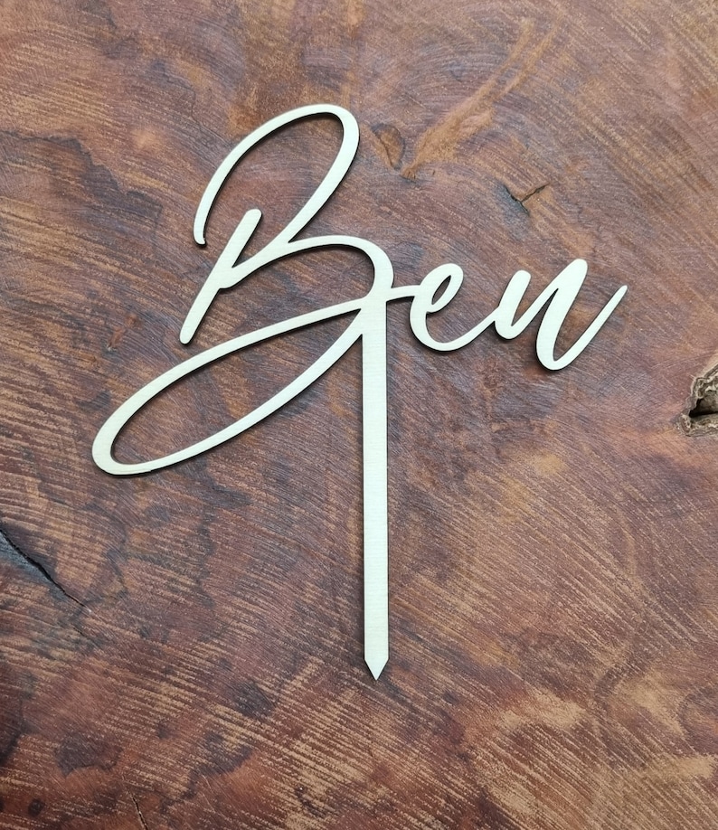 Cake topper personalized made of wood lettering with name birthday cake topper image 8