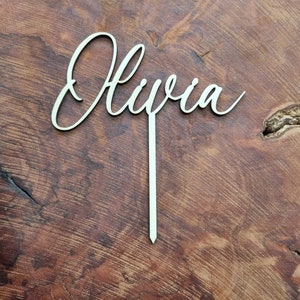 Cake topper personalized made of wood lettering with name birthday cake topper image 7