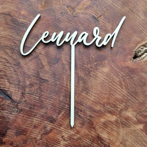 Cake Topper personalisiert aus Holz Schriftzug mit Name Geburtstag Tortenstecker Bild 4