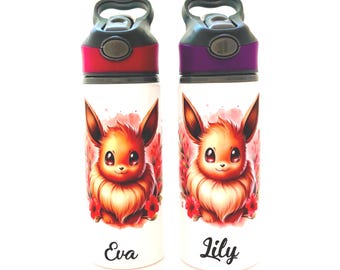 Personalized Pokemon Eevee Water Bottle, School Sports Bottle (650ml)