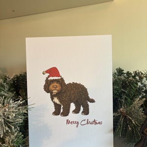 Cockapoo Dog Christmas Card| Christmas Card For Dog Lover| Brown Cockapoo