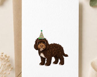 Cockapoo Dog Birthday Card| Birthday Card For Dog Lover| Brown Cockapoo