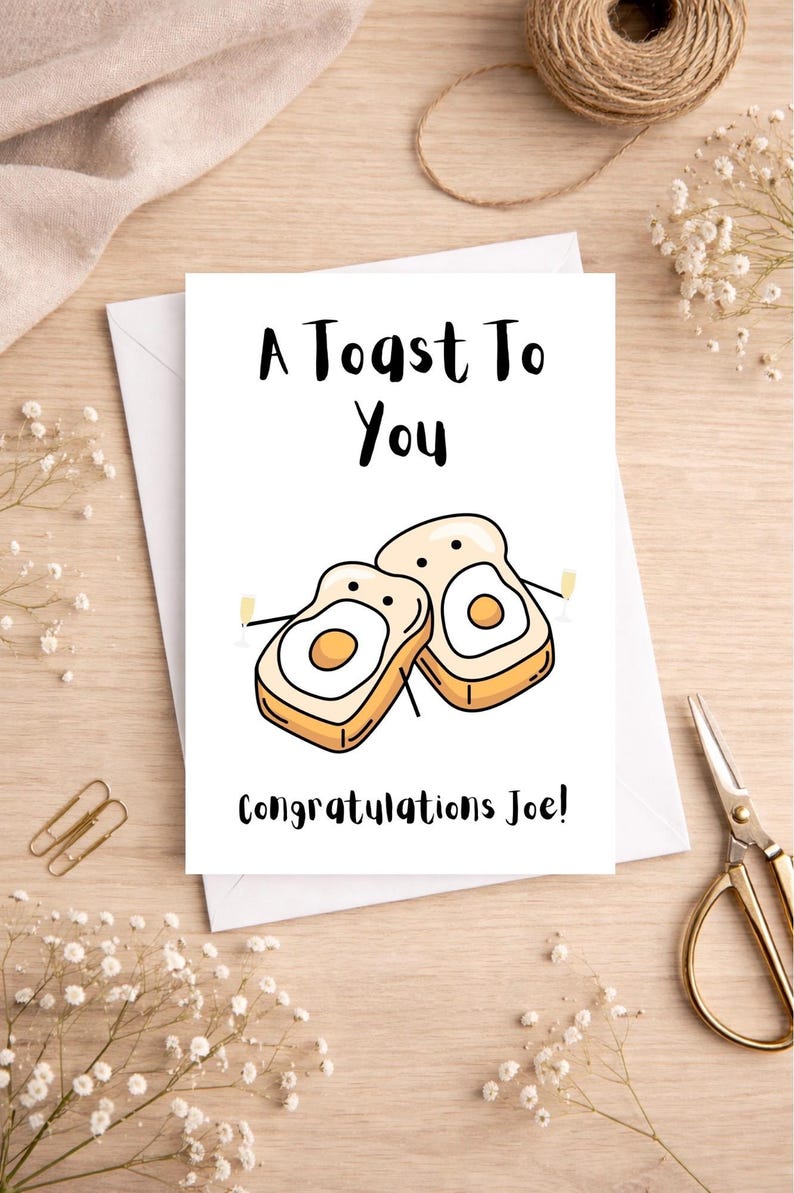 Personalised Congratulations Card ‘A Toast to You’ - Etsy